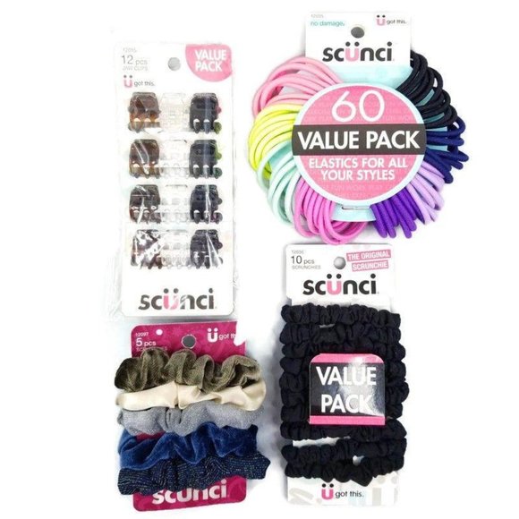 Scunci Accessories - Scunci Scrunchies No Damage Elastics Clips 87 Pc